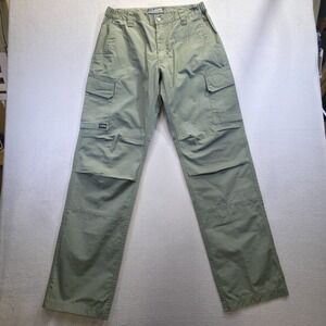 LAPG Men's Urban Ops Pants with Zipper Green Ripstop Cargo Pants Size 32x36